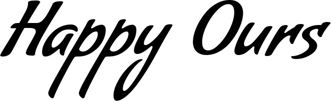 Vorschau des Bootsnamens "Happy Ours" als Schriftzug für "Bootsbeschriftung Klassisch 57"