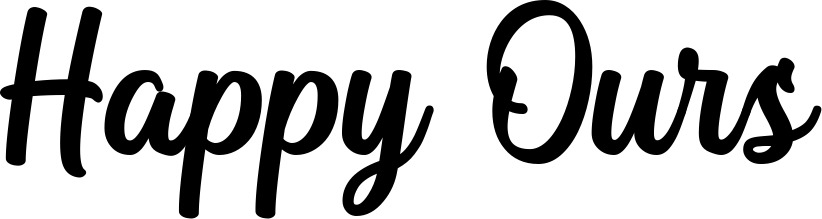 Vorschau des Bootsnamens "Happy Ours" als Schriftzug für "Bootsbeschriftung Klassisch 43"