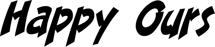 Vorschau des Bootsnamens "Happy Ours" als Schriftzug für "Bootsbeschriftung Klassisch 31"