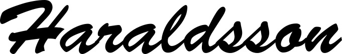 Vorschau des Bootsnamens "Haraldsson" als Schriftzug für "Bootsbeschriftung Klassisch 03"