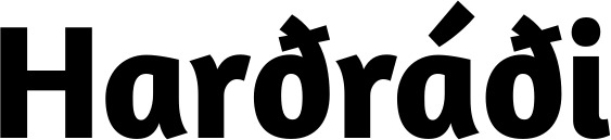 Vorschau des Bootsnamens "Harðráði" als Schriftzug für "Bootsbeschriftung Fett 09"