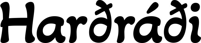Vorschau des Bootsnamens "Harðráði" als Schriftzug für "Bootsbeschriftung Klassisch 103"