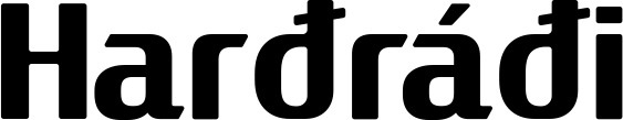 Vorschau des Bootsnamens "Harðráði" als Schriftzug für "Bootsbeschriftung Fett 22"