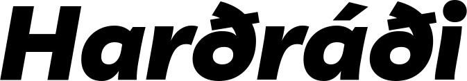 Vorschau des Bootsnamens "Harðráði" als Schriftzug für "Bootsbeschriftung Kursiv 06"