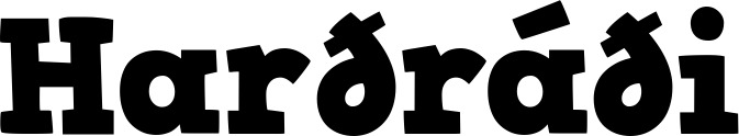Vorschau des Bootsnamens "Harðráði" als Schriftzug für "Bootsbeschriftung Fett 03"
