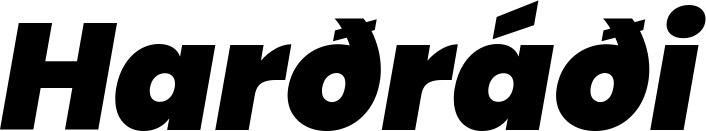 Vorschau des Bootsnamens "Harðráði" als Schriftzug für "Bootsbeschriftung Kursiv 08"