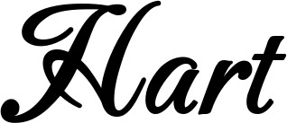 Vorschau des Bootsnamens "Hart" als Schriftzug für "Bootsbeschriftung Klassisch 50"