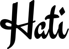 Vorschau des Bootsnamens "Hati" als Schriftzug für "Bootsbeschriftung Klassisch 63"