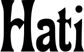 Vorschau des Bootsnamens "Hati" als Schriftzug für "Bootsbeschriftung Neu 44"