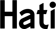 Vorschau des Bootsnamens "Hati" als Schriftzug für "Bootsbeschriftung Neu 65"