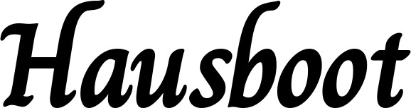 Vorschau des Bootsnamens "Hausboot" als Schriftzug für "Bootsbeschriftung Klassisch 51"
