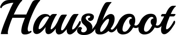 Vorschau des Bootsnamens "Hausboot" als Schriftzug für "Bootsbeschriftung Klassisch 86"