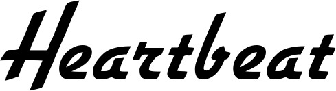 Vorschau des Bootsnamens "Heartbeat" als Schriftzug für "Bootsbeschriftung Klassisch 66"
