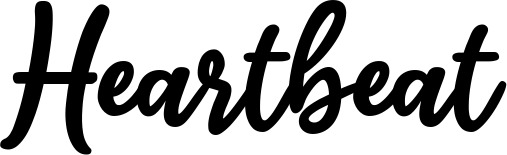 Vorschau des Bootsnamens "Heartbeat" als Schriftzug für "Bootsbeschriftung Klassisch 74"