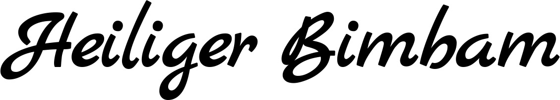 Vorschau des Bootsnamens "Heiliger Bimbam" als Schriftzug für "Bootsbeschriftung Klassisch 45"