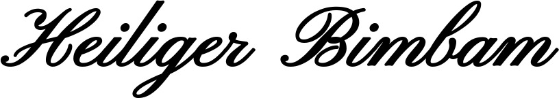 Vorschau des Bootsnamens "Heiliger Bimbam" als Schriftzug für "Bootsbeschriftung Klassisch 107"