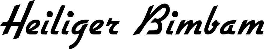 Vorschau des Bootsnamens "Heiliger Bimbam" als Schriftzug für "Bootsbeschriftung Klassisch 66"