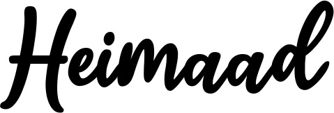 Vorschau des Bootsnamens "Heimaad" als Schriftzug für "Bootsbeschriftung Klassisch 74"