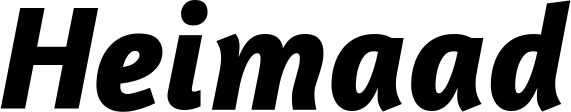 Vorschau des Bootsnamens "Heimaad" als Schriftzug für "Bootsbeschriftung Kursiv 01"