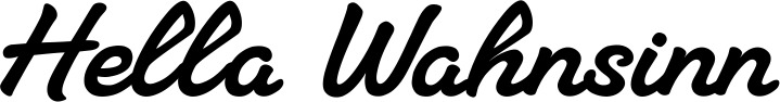 Vorschau des Bootsnamens "Hella Wahnsinn" als Schriftzug für "Bootsbeschriftung Klassisch 65"