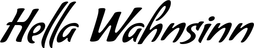 Vorschau des Bootsnamens "Hella Wahnsinn" als Schriftzug für "Bootsbeschriftung Klassisch 57"