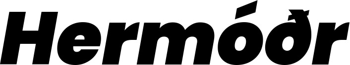 Vorschau des Bootsnamens "Hermóðr" als Schriftzug für "Bootsbeschriftung Kursiv 08"