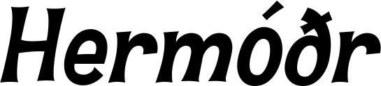 Vorschau des Bootsnamens "Hermóðr" als Schriftzug für "Bootsbeschriftung Klassisch 23"