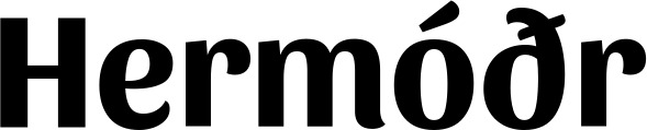 Vorschau des Bootsnamens "Hermóðr" als Schriftzug für "Bootsbeschriftung Fett 36"