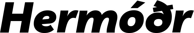 Vorschau des Bootsnamens "Hermóðr" als Schriftzug für "Bootsbeschriftung Kursiv 06"