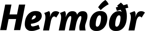 Vorschau des Bootsnamens "Hermóðr" als Schriftzug für "Bootsbeschriftung Kursiv 01"