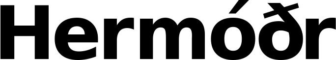 Vorschau des Bootsnamens "Hermóðr" als Schriftzug für "Bootsbeschriftung Fett 04"