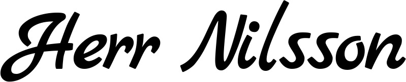 Vorschau des Bootsnamens "Herr Nilsson" als Schriftzug für "Bootsbeschriftung Klassisch 77"
