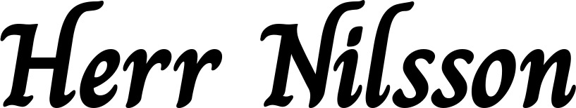 Vorschau des Bootsnamens "Herr Nilsson" als Schriftzug für "Bootsbeschriftung Klassisch 51"