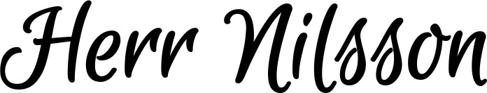 Vorschau des Bootsnamens "Herr Nilsson" als Schriftzug für "Bootsbeschriftung Klassisch 105"