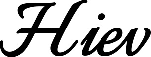 Vorschau des Bootsnamens "Hiev" als Schriftzug für "Bootsbeschriftung Klassisch 58"