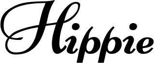 Vorschau des Bootsnamens "Hippie" als Schriftzug für "Bootsbeschriftung Klassisch 76-A"