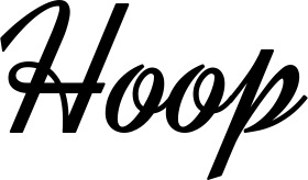 Vorschau des Bootsnamens "Hoop" als Schriftzug für "Bootsbeschriftung Klassisch 44"