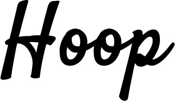 Vorschau des Bootsnamens "Hoop" als Schriftzug für "Bootsbeschriftung Klassisch 96"