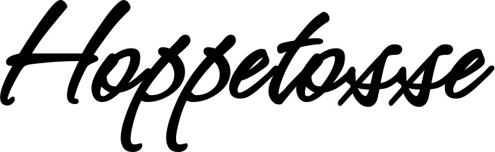 Vorschau des Bootsnamens "Hoppetosse" als Schriftzug für "Bootsbeschriftung Klassisch 71"
