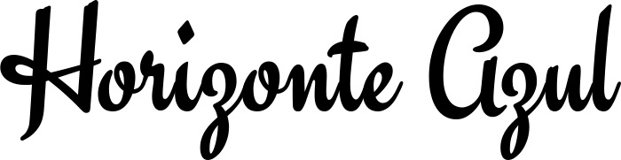 Vorschau des Bootsnamens "Horizonte Azul" als Schriftzug für "Bootsbeschriftung Klassisch 63"