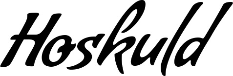 Vorschau des Bootsnamens "Hoskuld" als Schriftzug für "Bootsbeschriftung Klassisch 57"