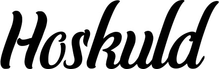 Vorschau des Bootsnamens "Hoskuld" als Schriftzug für "Bootsbeschriftung Klassisch 62"