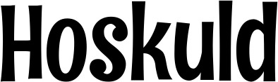 Vorschau des Bootsnamens "Hoskuld" als Schriftzug für "Bootsbeschriftung Neu 68"
