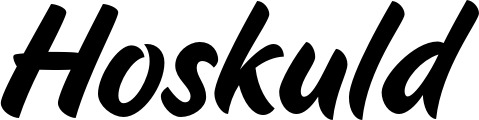 Vorschau des Bootsnamens "Hoskuld" als Schriftzug für "Bootsbeschriftung Klassisch 19"