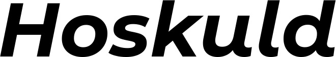 Vorschau des Bootsnamens "Hoskuld" als Schriftzug für "Bootsbeschriftung Kursiv 07"