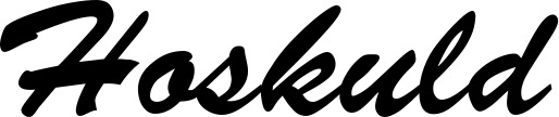 Vorschau des Bootsnamens "Hoskuld" als Schriftzug für "Bootsbeschriftung Klassisch 03"