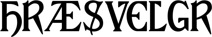 Vorschau des Bootsnamens "Hræsvelgr" als Schriftzug für "Bootsbeschriftung Neu 02"
