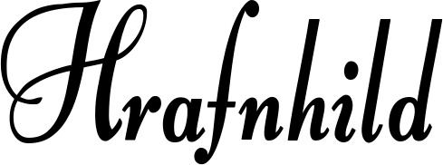 Vorschau des Bootsnamens "Hrafnhild" als Schriftzug für "Bootsbeschriftung Klassisch 76"