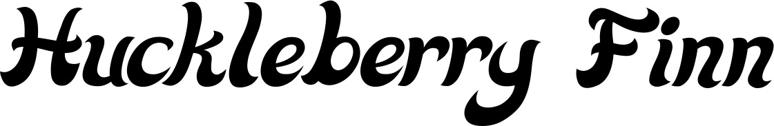 Vorschau des Bootsnamens "Huckleberry Finn" als Schriftzug für "Bootsbeschriftung Klassisch 33"