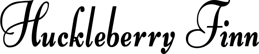 Vorschau des Bootsnamens "Huckleberry Finn" als Schriftzug für "Bootsbeschriftung Klassisch 76"